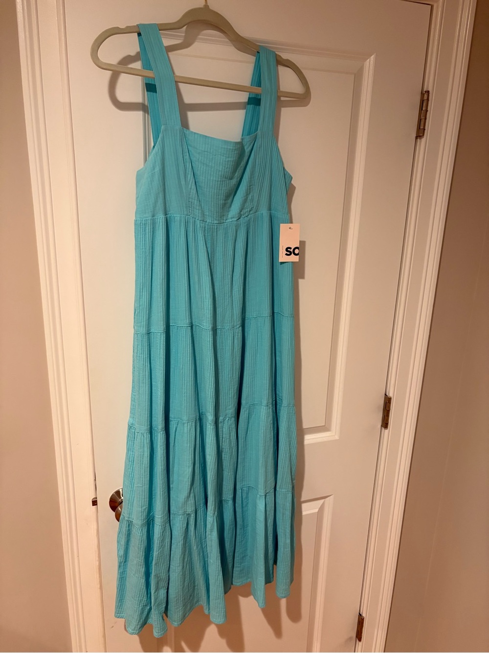 SO Women’s Turquoise Tiered Maxi Sundress